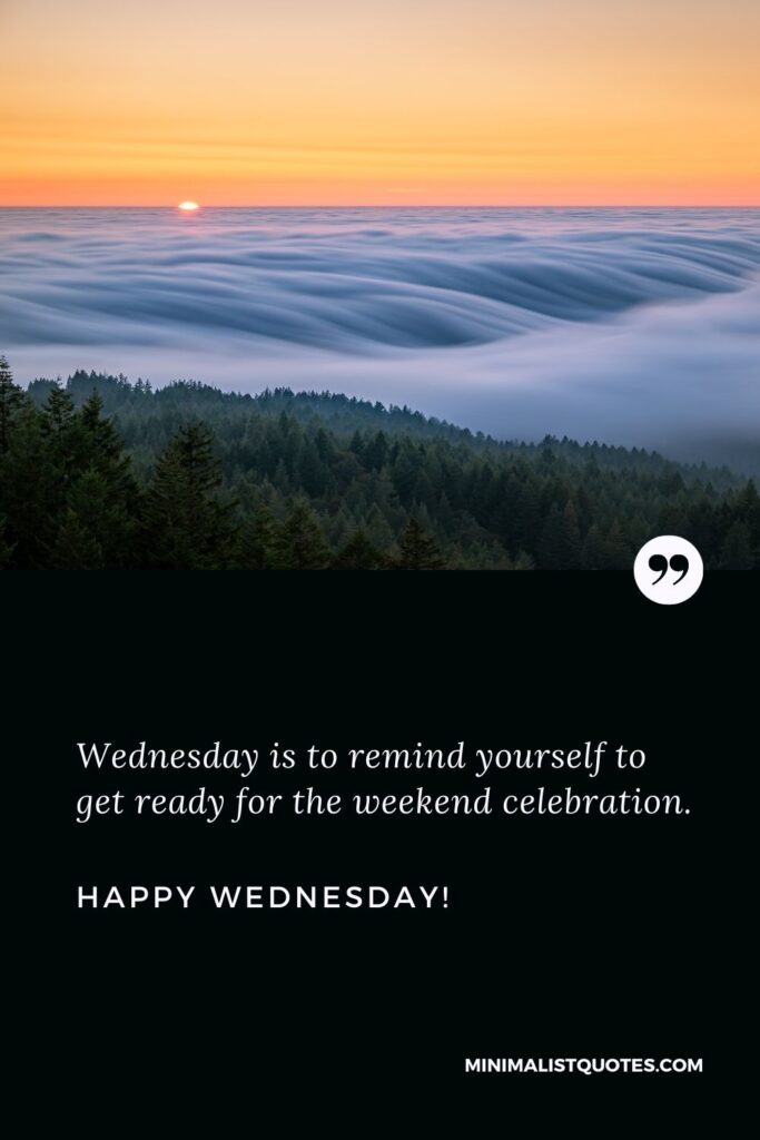 Wednesday morning greetings: Wednesday is to remind yourself to get ready for the weekend celebration. Happy Wednesday!