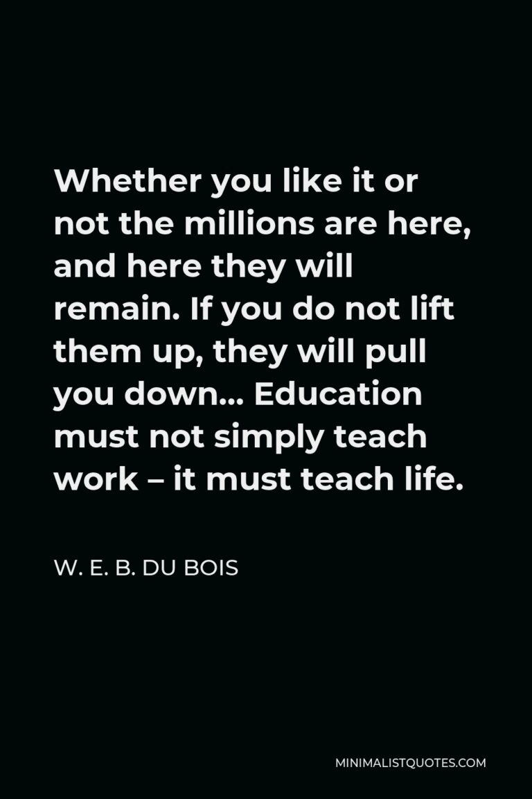 W. E. B. Du Bois Quote: Whether You Like It Or Not The Millions Are ...