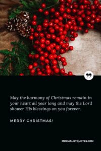 May The Harmony Of Christmas Remain In Your Heart All Year Long And May The Lord Shower His