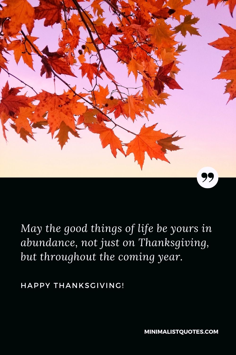 Happy thanksgiving quotes for friends: May the good things of life be yours in abundance, not just on Thanksgiving, but throughout the coming year. Happy Thanksgiving!