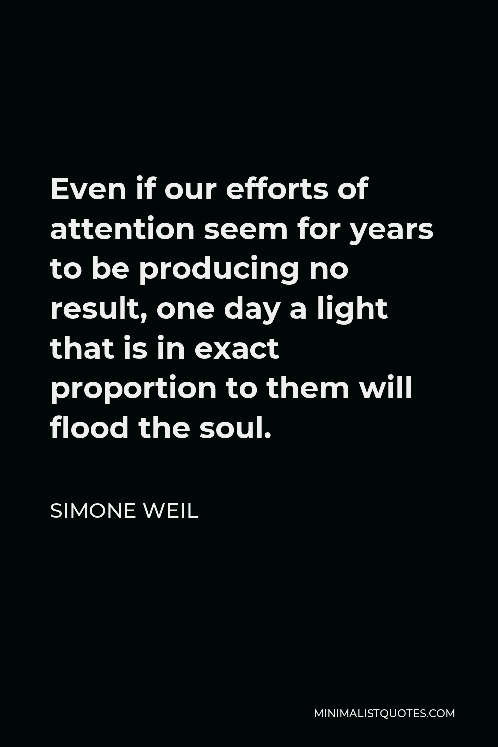 Simone Weil quote: Expectant waiting is the foundation of the