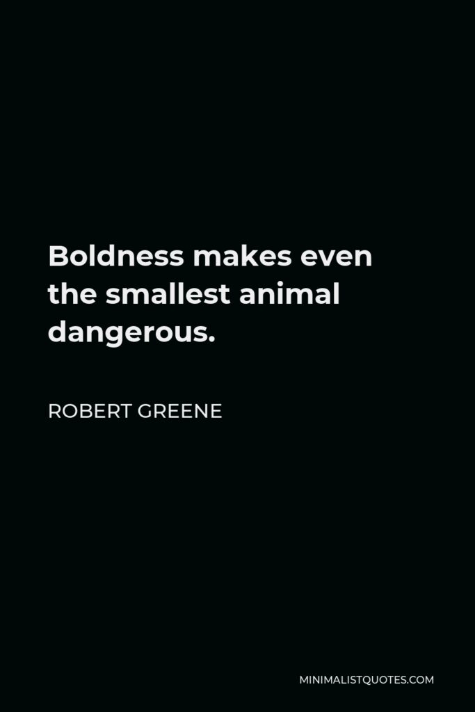 Robert Greene Quote - Boldness makes even the smallest animal dangerous.