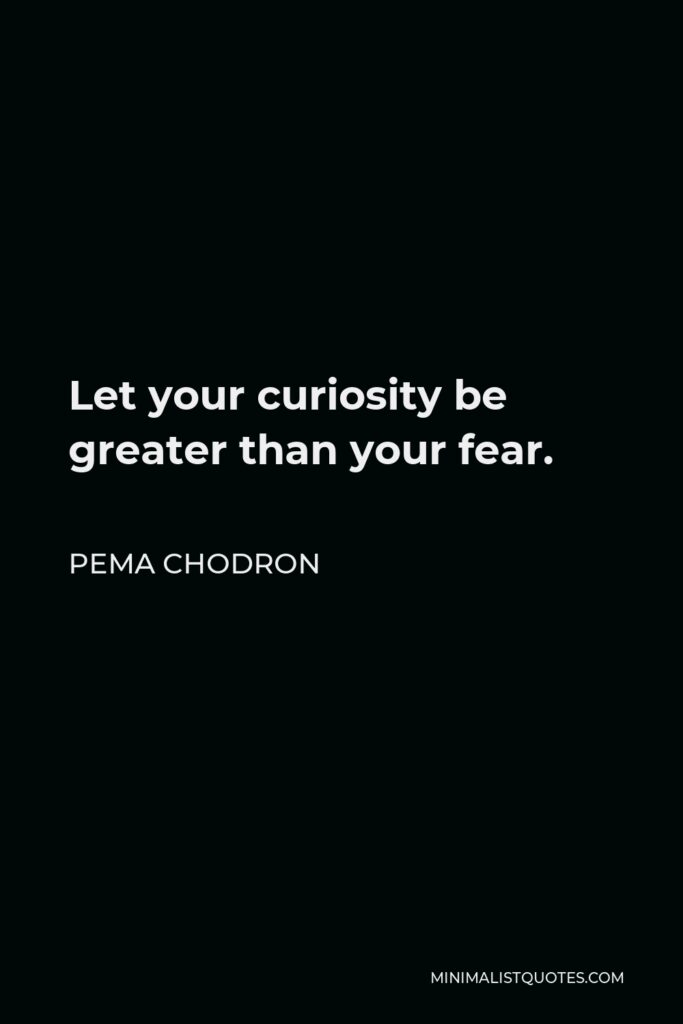 Pema Chodron Quote - Let your curiosity be greater than your fear.