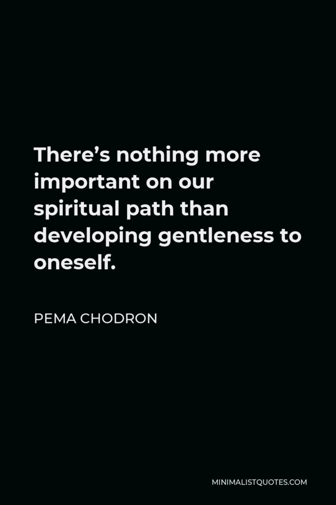 Pema Chodron Quote - There’s nothing more important on our spiritual path than developing gentleness to oneself.
