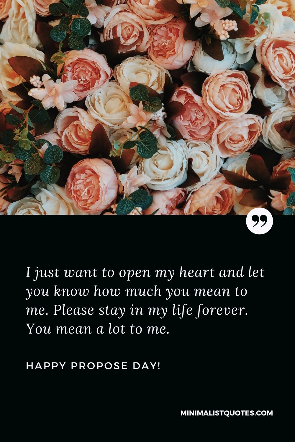 I just want to open my heart and let you know how much you mean to ...
