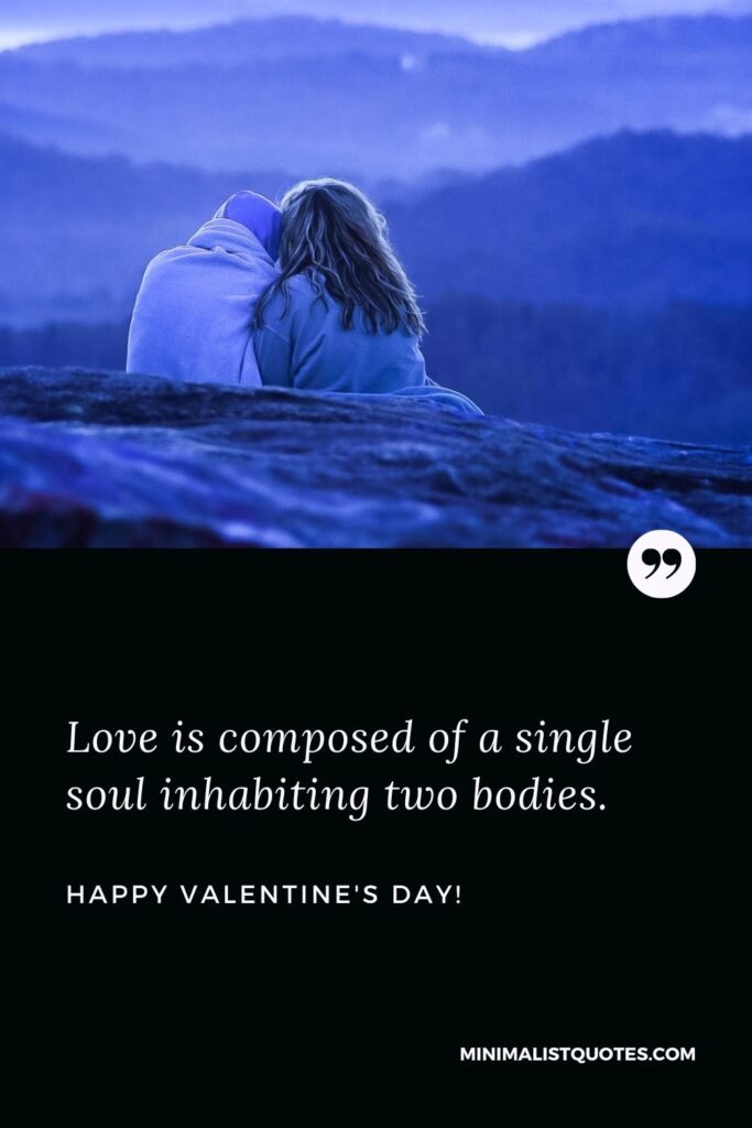 Valentine day SMS for girlfriend: Love is composed of a single soul inhabiting two bodies. Happy Valentines Day!