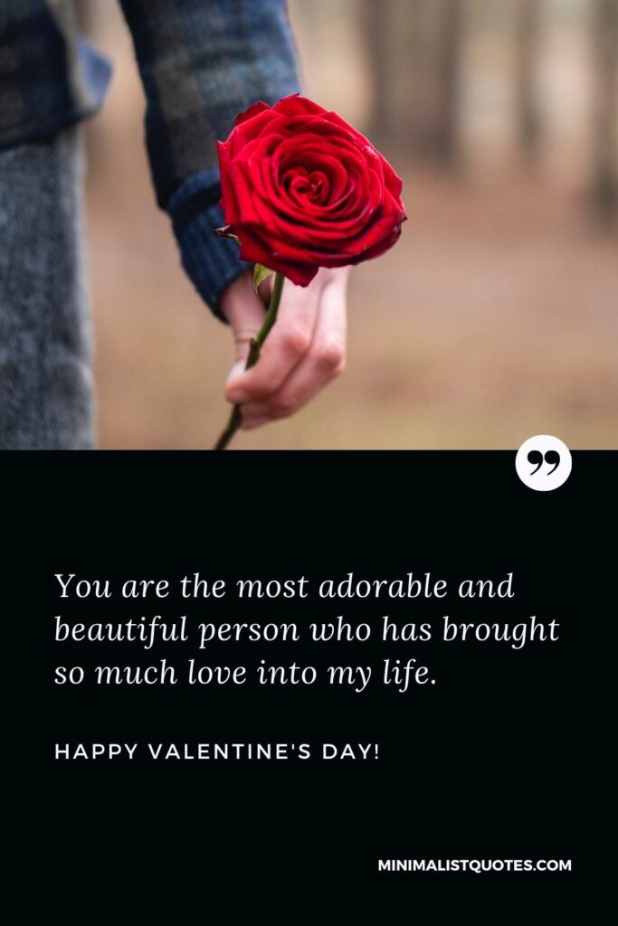 Valentine's day quotes for daughter: You are the most adorable and beautiful person who has brought so much love into my life. Happy Valentines Day!