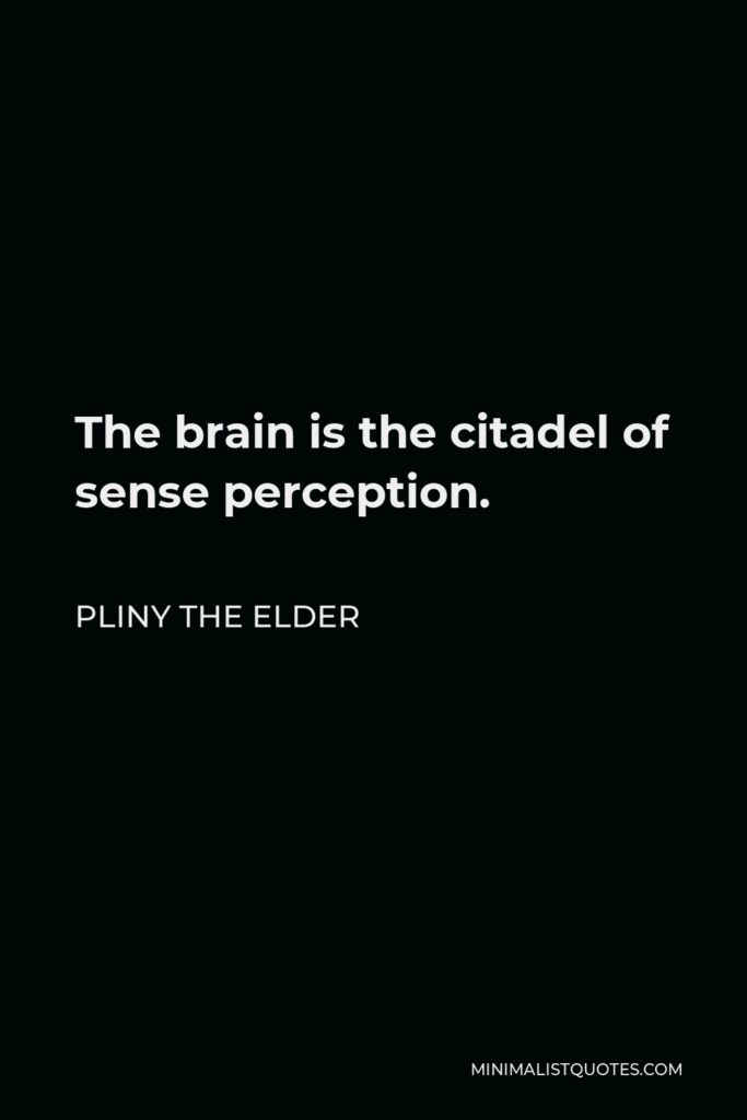 Pliny the Elder Quote - The brain is the citadel of sense perception.