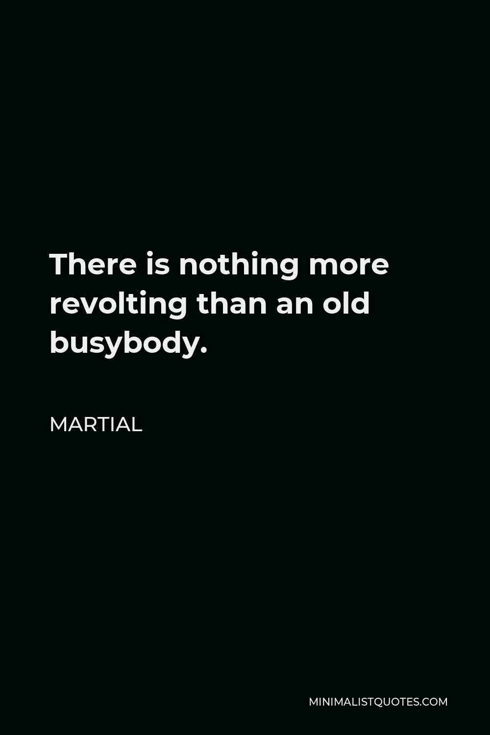 Martial Quote - There is nothing more revolting than an old busybody.