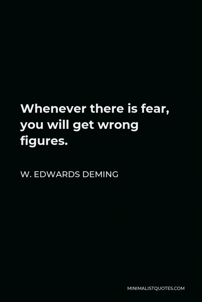 W. Edwards Deming Quote - Whenever there is fear, you will get wrong figures.