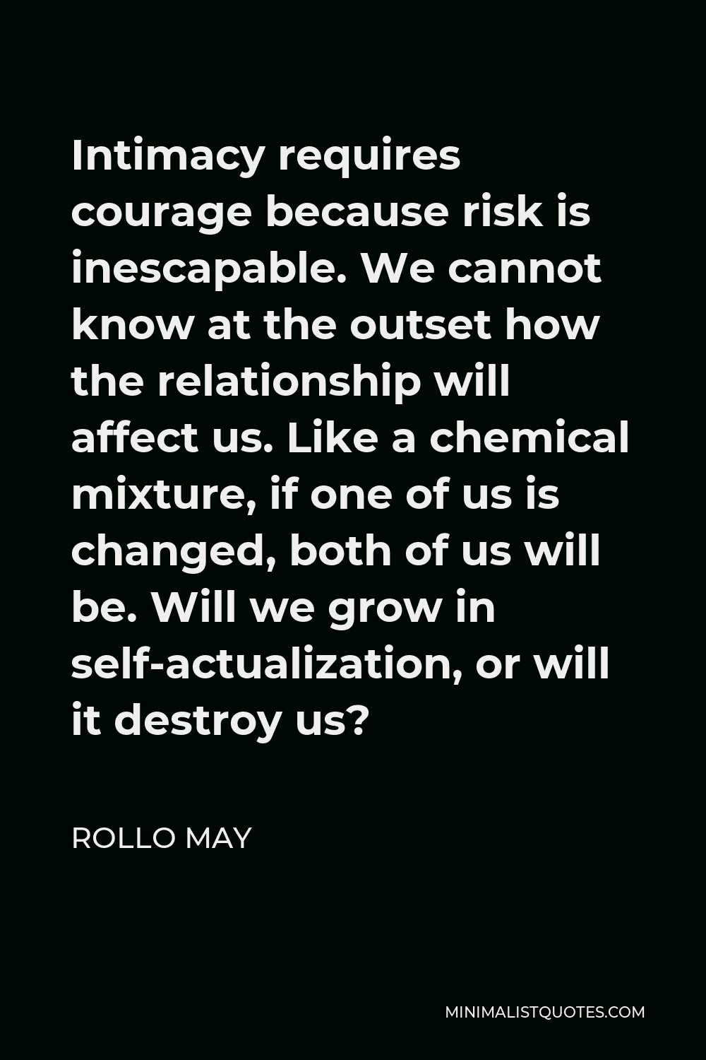 Rollo May Quote - Intimacy requires courage because risk is inescapable.
