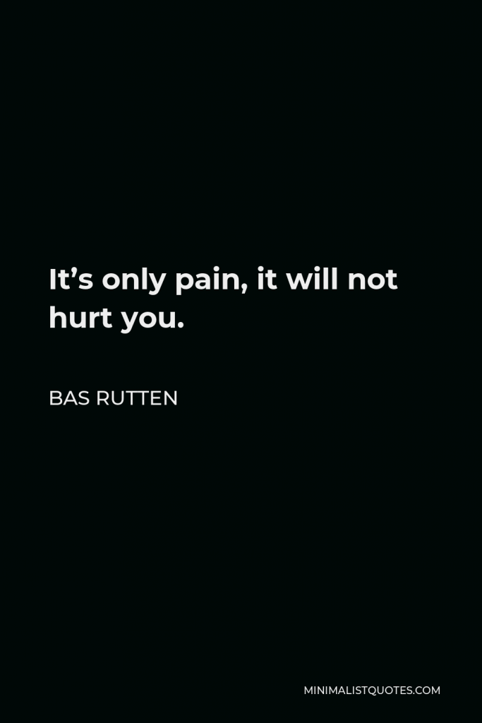 Bas Rutten Quote - It’s only pain, it will not hurt you.