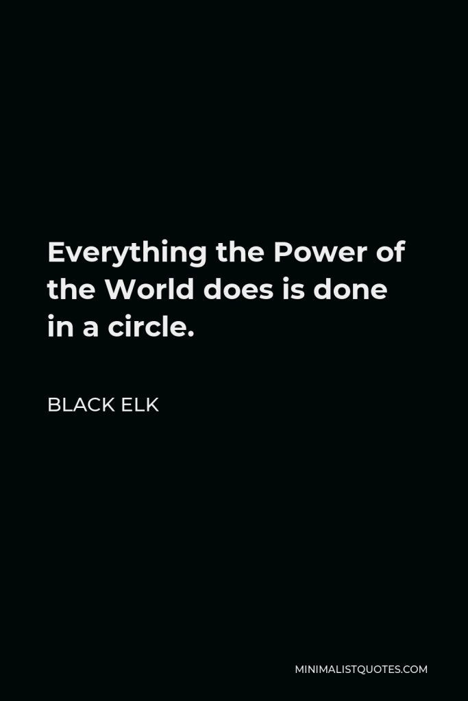 Black Elk Quote - Everything the Power of the World does is done in a circle.