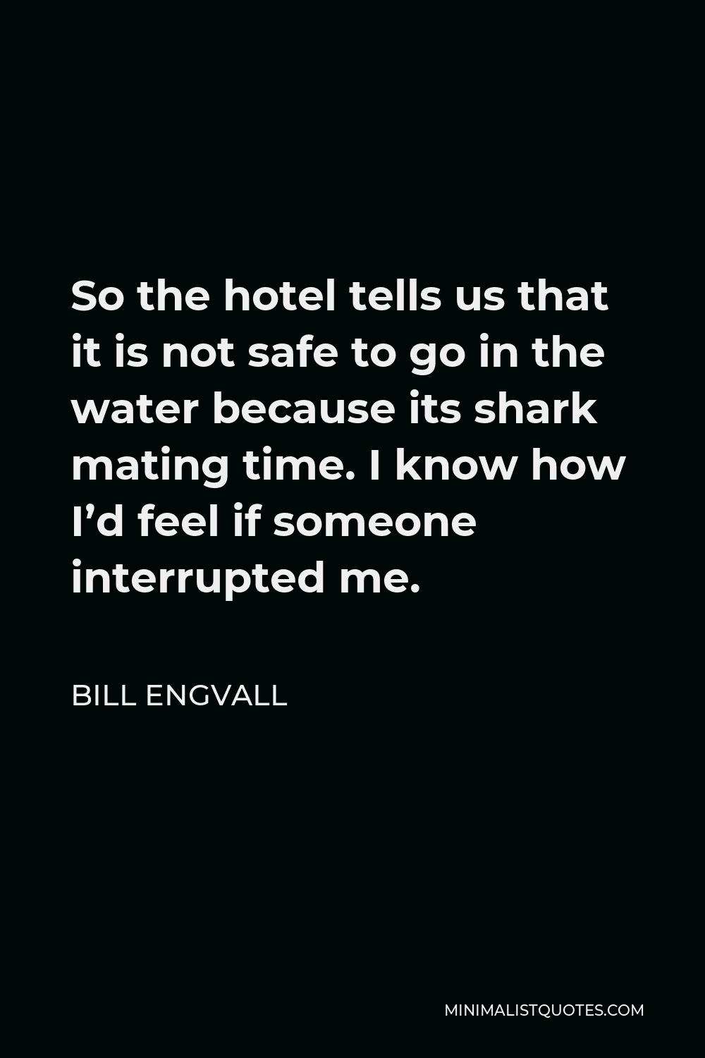 Bill Engvall Quote So The Hotel Tells Us That It Is Not Safe To Go In The Water Because Its 