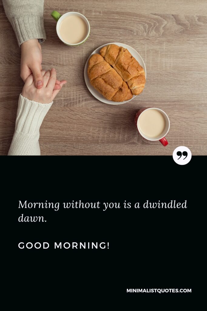 Good Morning Love Morning without you is a dwindled dawn. Good Morning!