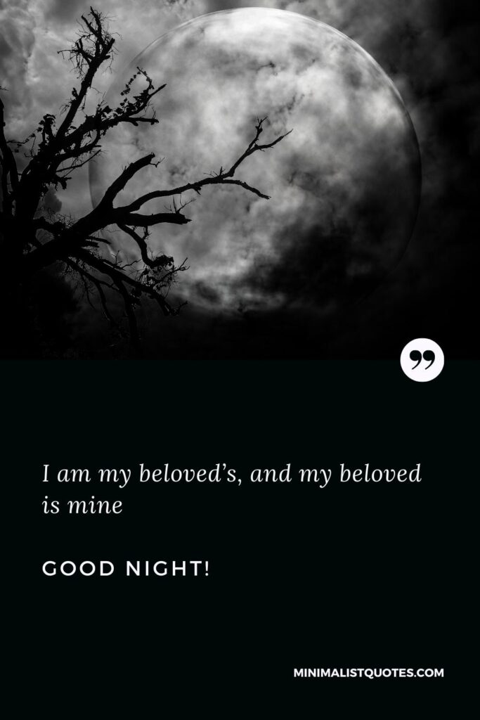 Good Night Image I am my beloved’s, and my beloved is mine. Good Night!