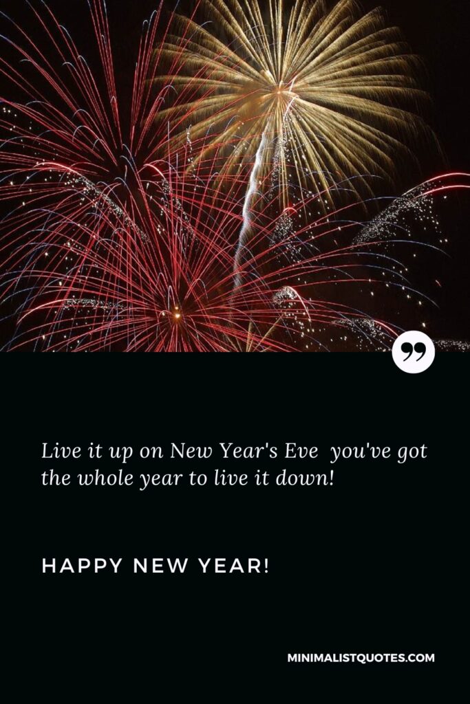 Happy New Year Thought: Live it up on New Year's Eve you've got the whole year to live it down! Happy New Year!