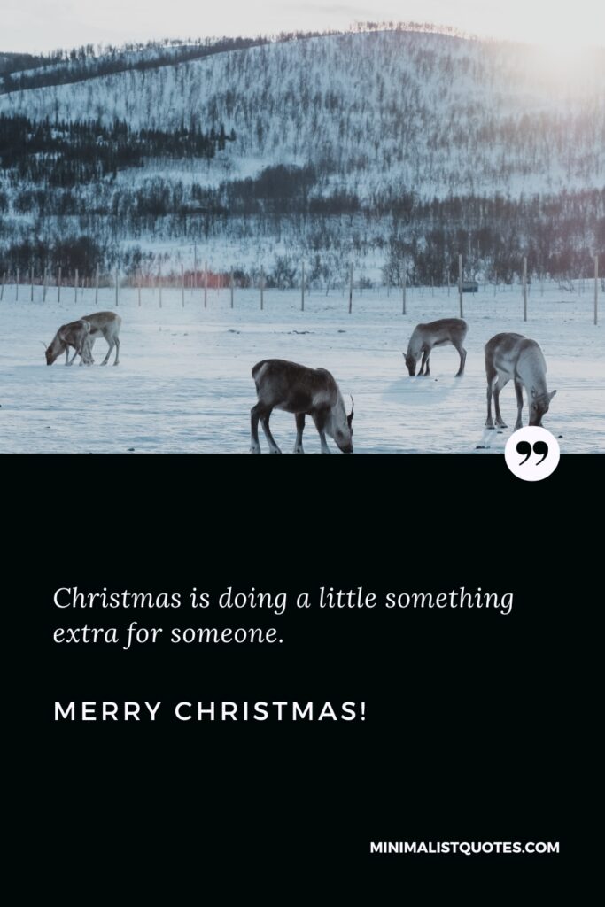 Merry Christmas Message: Christmas is doing a little something extra for someone. Merry Christmas!