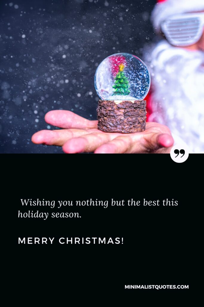 Merry Christmas Wishes: Wishing you nothing but the best this holiday season. Merry Christmas!