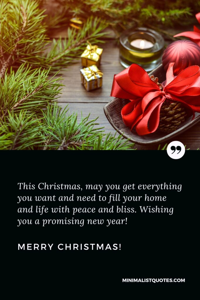 Merry Christmas Quotes: This Christmas, may you get everything you want and need to fill your home and life with peace and bliss. Wishing you a promising new year!