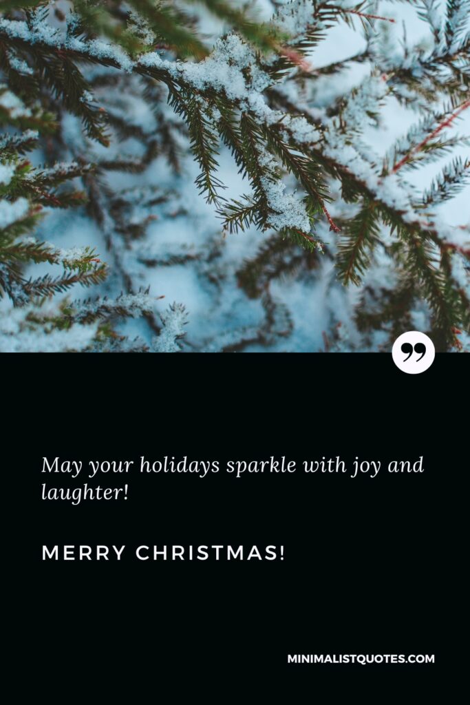 Merry Christmas Wishes: May your holidays sparkle with joy and laughter! Merry Christmas!