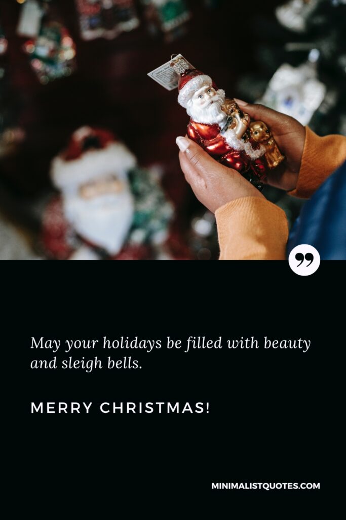 Merry Christmas Thoughts: May your holidays be filled with beauty and sleigh bells. Merry Christmas!