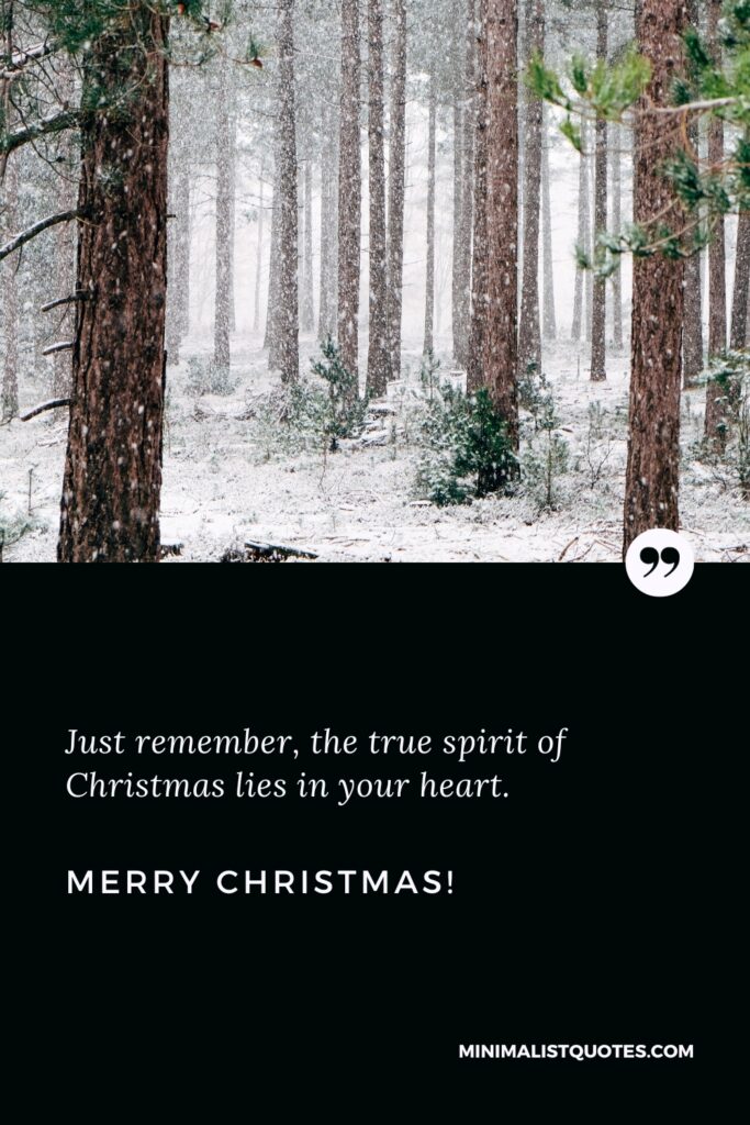 Merry Christmas Thoughts: Just remember, the true spirit of Christmas lies in your heart. Merry Christmas!