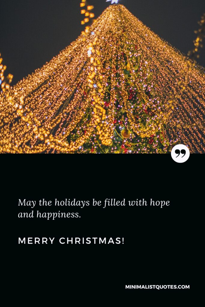 Merry Christmas Wishes: May the holidays be filled with hope and happiness. Merry Christmas!