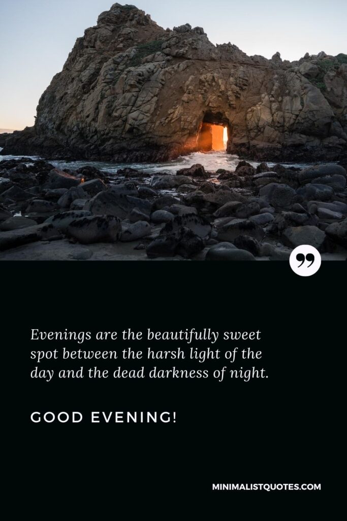 Good Evening Wishes: Evenings are the beautifully sweet spot between the harsh light of the day and the dead darkness of night. Good Evening!