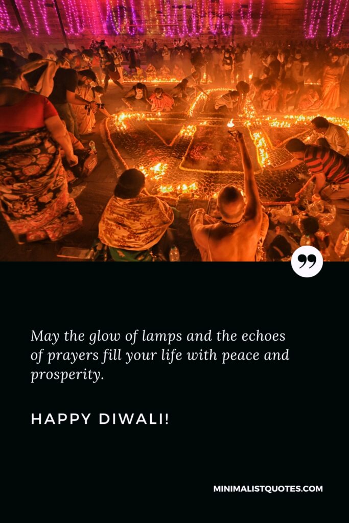Happy Diwali Greetings: May the glow of lamps and the echoes of prayers fill your life with peace and prosperity. Happy Diwali!