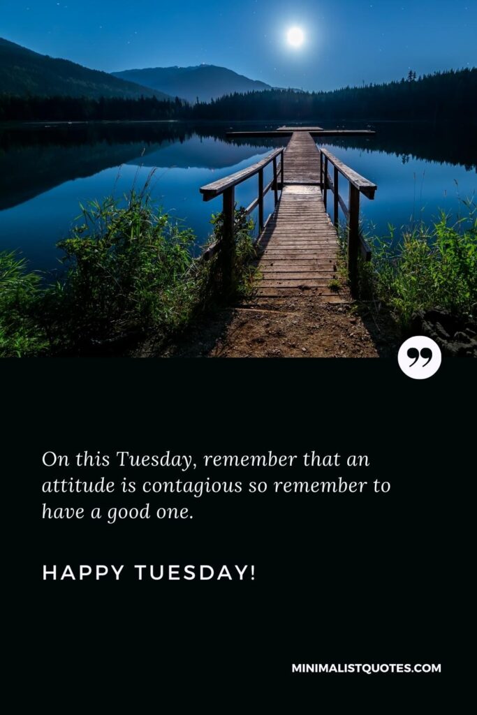 Happy Tuesday Quotes: On this Tuesday, remember that an attitude is contagious so remember to have a good one. Happy Tuesday!