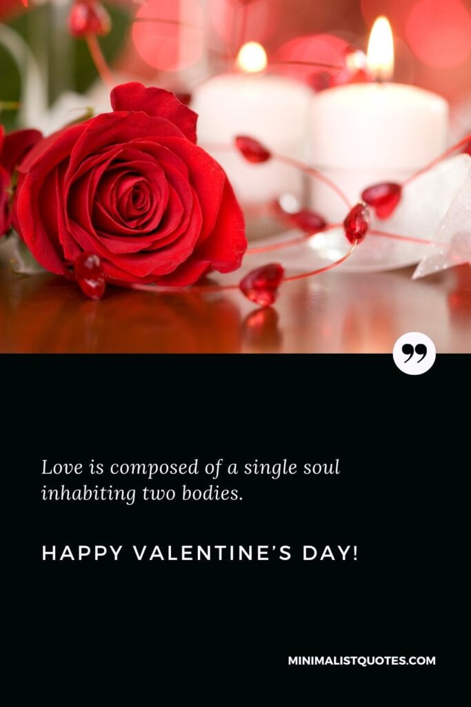 Happy Valentine's Day Wishes: Love is composed of a single soul inhabiting two bodies. Happy Valentine's Day!