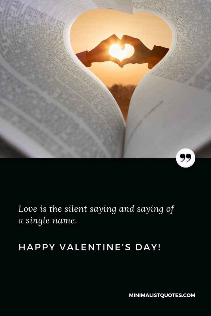 Happy Valentine's Day Wishes: Love is the silent saying and saying of a single name. Happy Valentine's Day!
