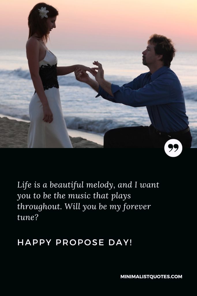 Happy Propose Day Wishes: Life is a beautiful melody, and I want you to be the music that plays throughout. Will you be my forever tune? Happy Propose Day!