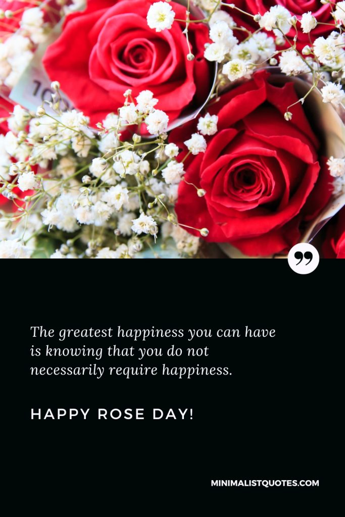 Happy Rose Day Wishes: The greatest happiness you can have is knowing that you do not necessarily require happiness. Happy Rose Day!