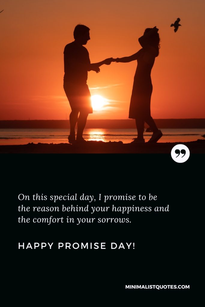 Happy Promise Day Wishes: On this special day, I promise to be the reason behind your happiness and the comfort in your sorrows. Happy Promise Day!